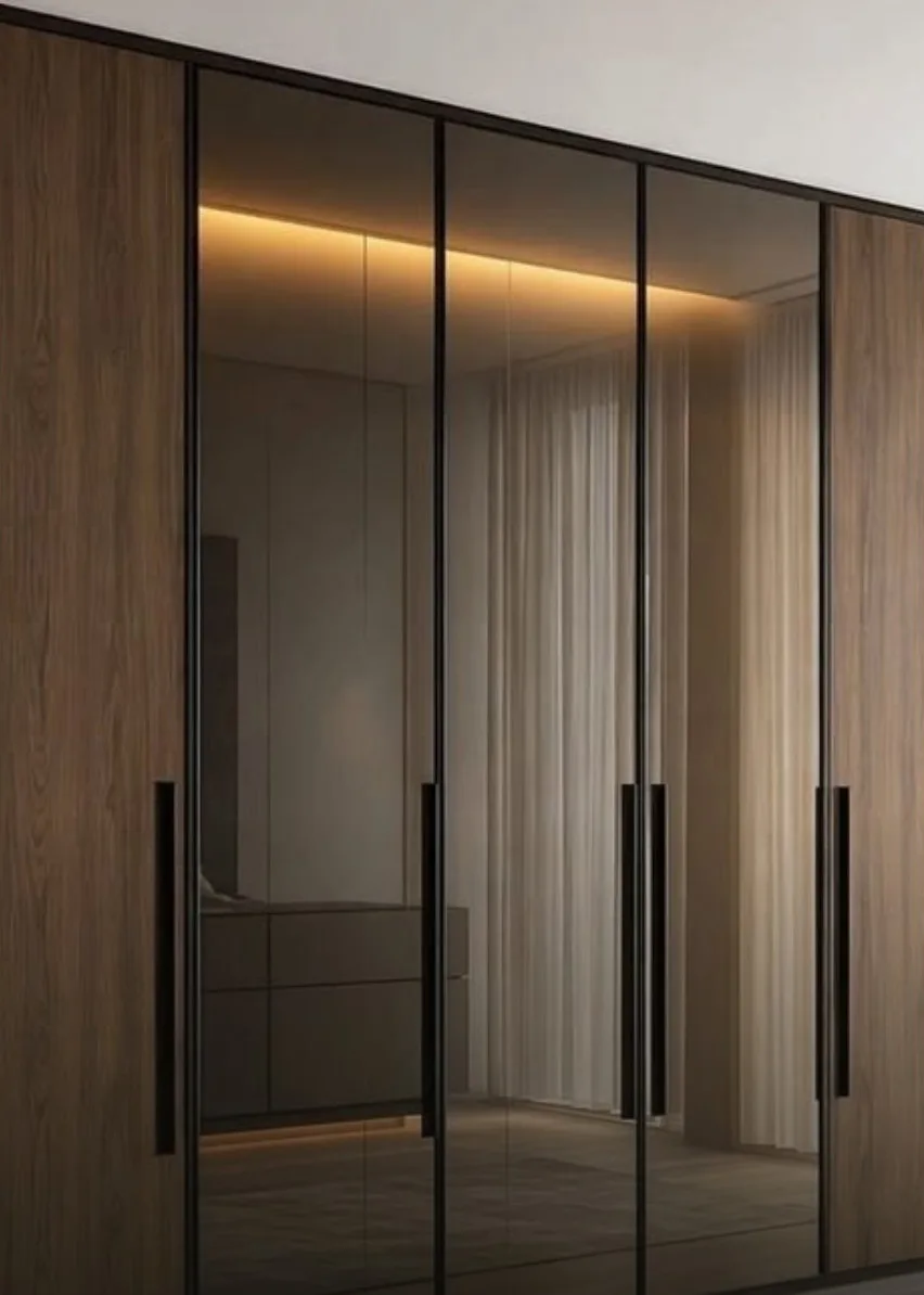 Portes de dressing en verre fumé